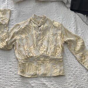 Elegant Gold and Cream Women's Top